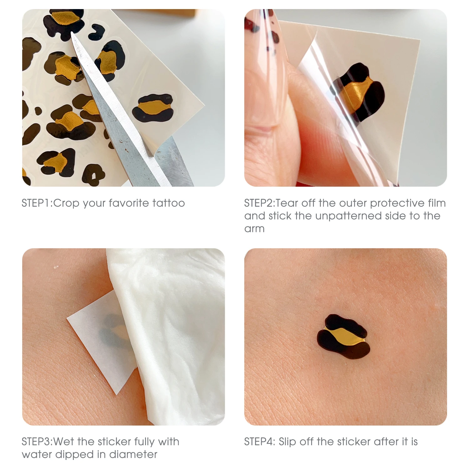 Seksowny wzór w cętki tłoczony na gorąco naklejka tatuaż wodoodporna DIY tymczasowa naklejka tatuaż tatuaże do ciała Retro Leopard fałszywe naklejki tatuaż — zdjęcie 4