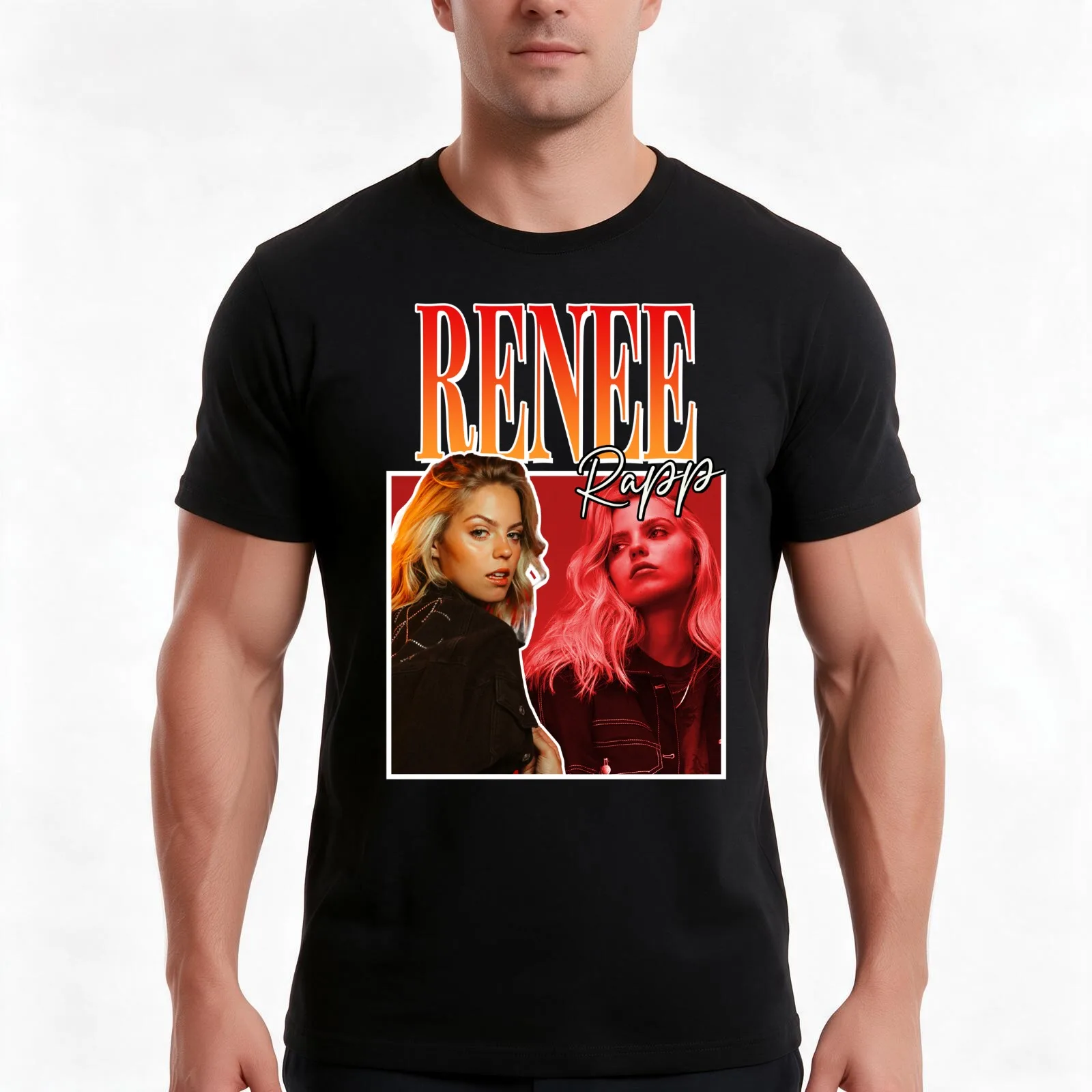 Renee Rapp T-Shirt, Summer Casual Cotton Tee, Oversized Streetwear Tops, Vintage Graphic Print, Loose Fit Short Sleeve