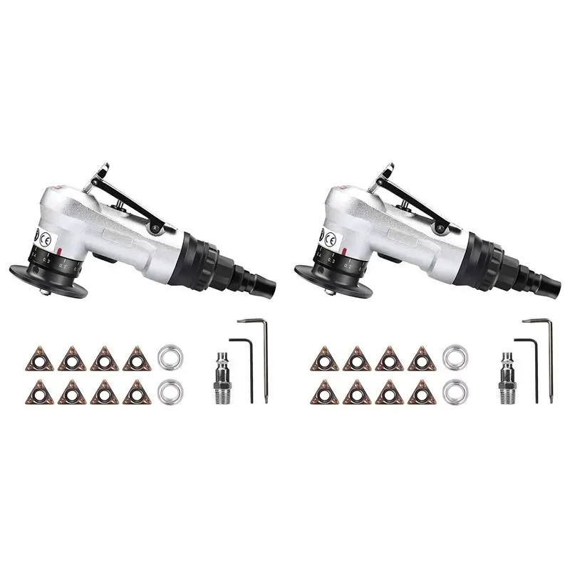 SEWS-2X Mini Pneumatic Chamfering Tool With Replace Blades Inserts And Bearings, 45 Degree Air Chamfer Deburring Tool