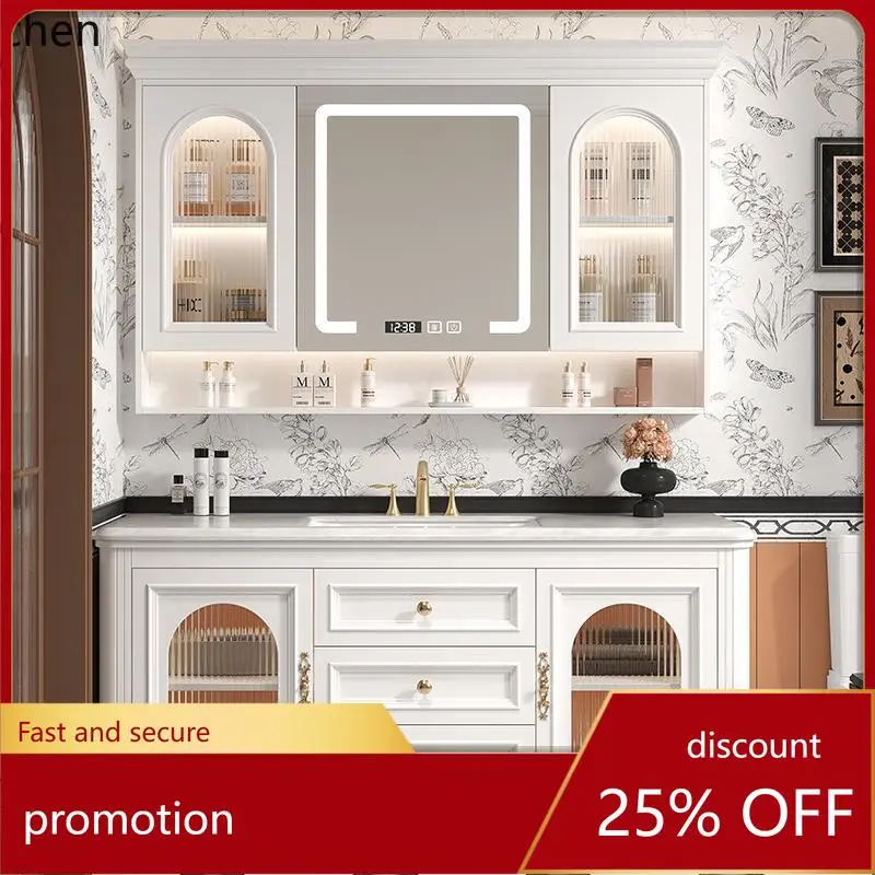HXL retro floor-to-ceiling bathroom group, washing table, rock slab ceramic integrated basin, hand and face table.