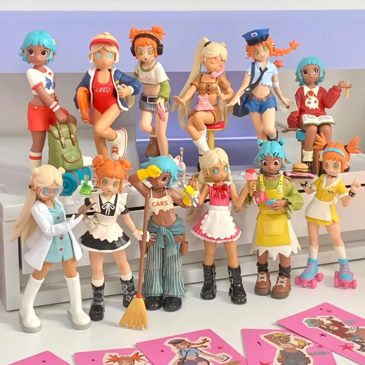 Nueva caja ciega genuina de la serie Peach Motim Rush Hour, bonitas y frescas figuras de acción de salón de crema Poppy-Lce, modelo coleccionable sorpresa