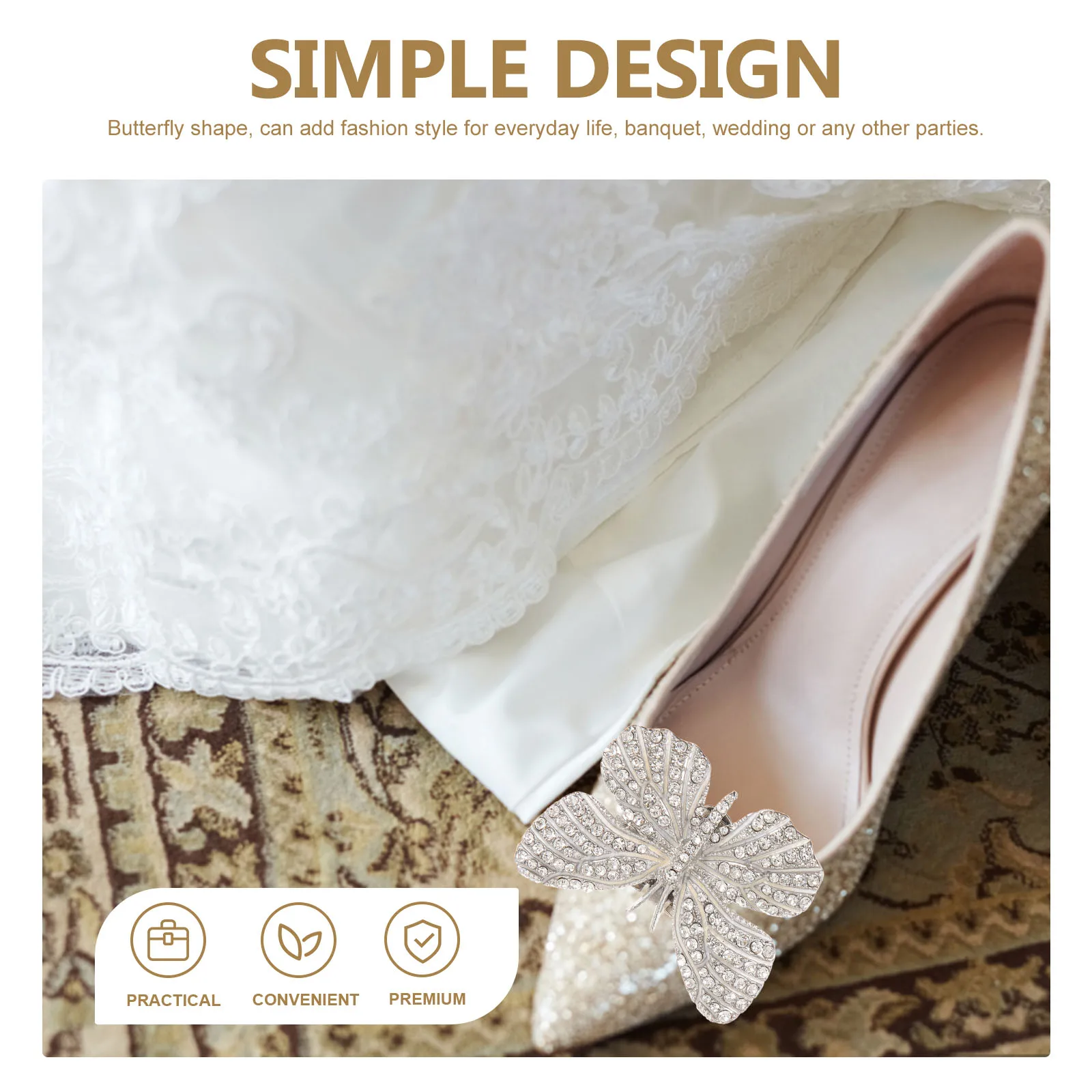 

1Pair Shoe Flower Decorations Butterfly Rhinestone Bridal Shoe Clips Wedding Clip on Shoes Accessories Rhinestone Shoes Buckle