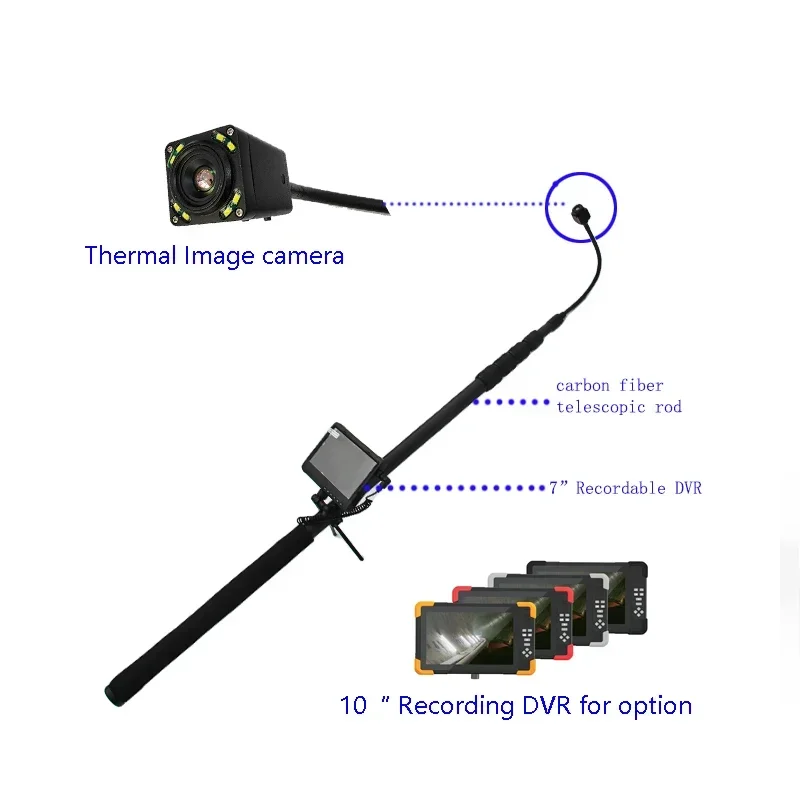 4k 10.1inch Wifi 5m Telescopic Pole Infrared Thermal Imaging Trail Camera With Two-way Communication Earthquake Life Detector