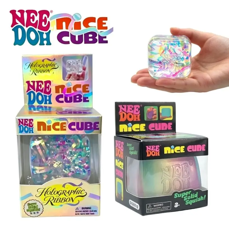 Needoh Holographic Ribbon Squeeze Sensory Colorful Knead Stretch Anxiety Relief ADHD Fidget Leisure Adult Teenager Gift