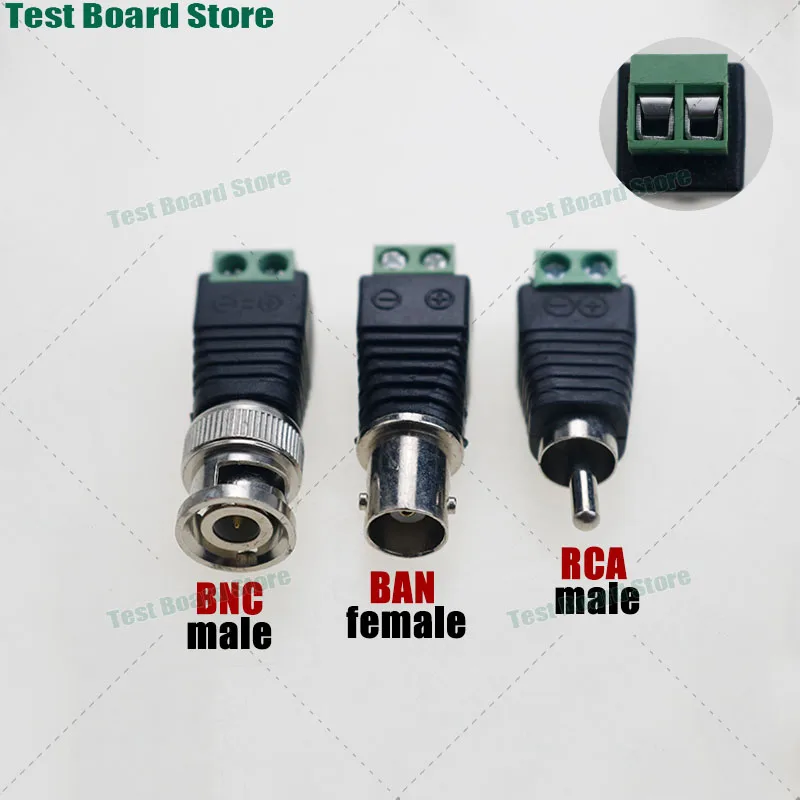 1Pcs solderless BNC plug Q9 plug RCA to DC terminal connector RCA lotus plug for monitoring camera LED strip light CCTV