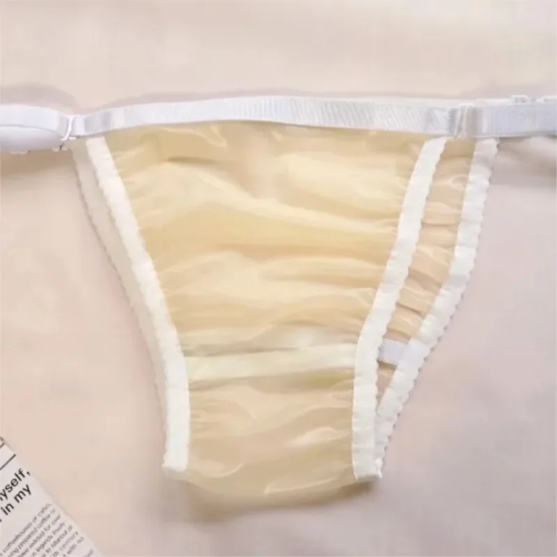 

Live Show Dance Sexy Costumes FKK Party, Women Waterproof Rubber Underpants Sleek Proof Latex Sheer T-Briefs Panties