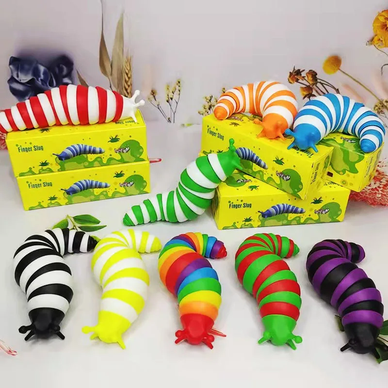 3D Fidget Slug Articulated Realistic Insects Toy Funny Crawling Sensory Toys Can Be Twisted Casually Pleasant Release Stress