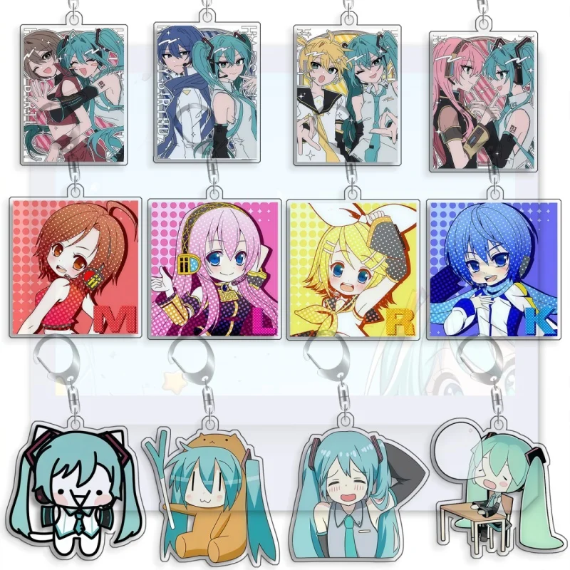 For Hatsune Miku Kasane Teto  Aimaina Pusheen Acrylic Selfmade Keychain Cute Backpack Pendant Key Chain Game Fans Gift Ornaments