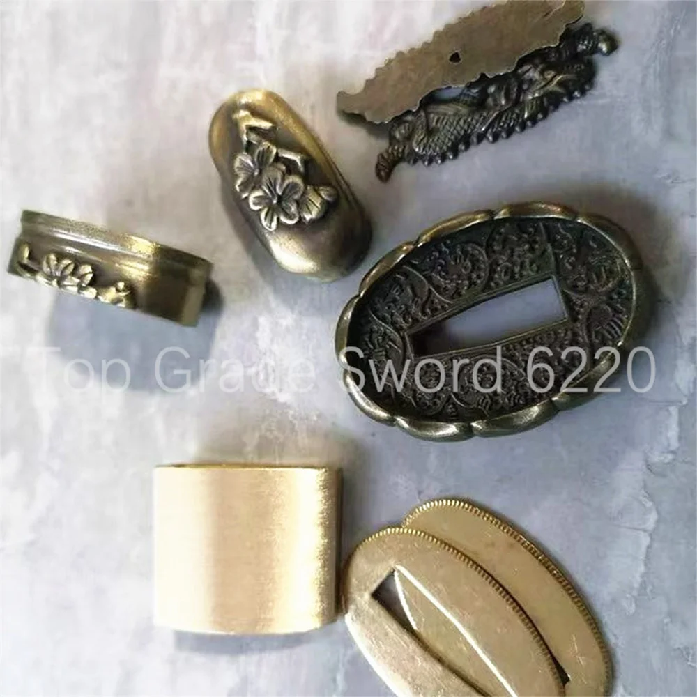 A Set Unique Alloy Handguard Tsuba Guard Kashira Fuchi Menuki Brass Seppa For Japanese Real Japan Samurai Katana Sword Fittings
