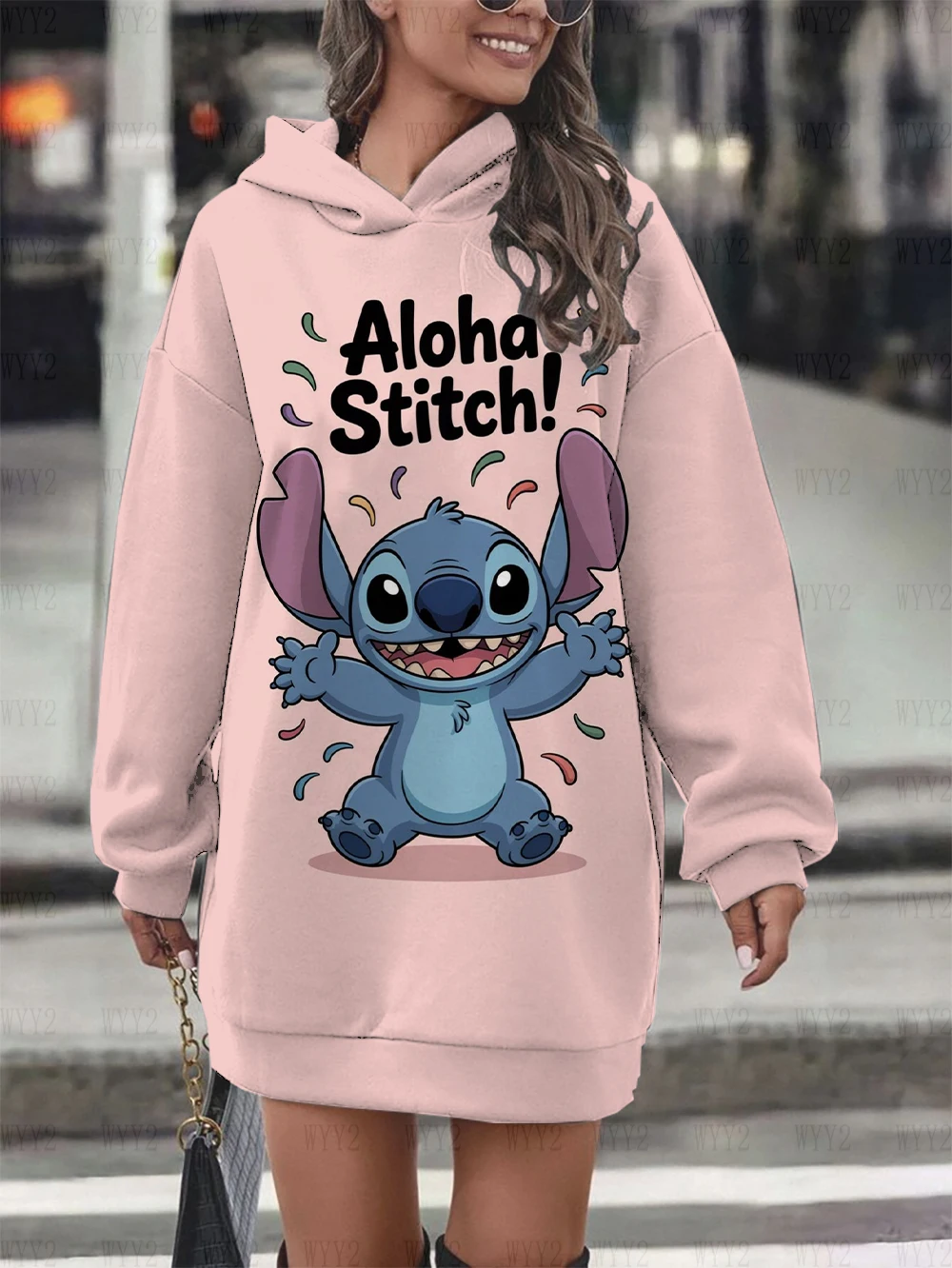 Nouveau sweat à capuche Disney Stitch 205. Robe décontractée, à la mode, imprimée. Kawaii, sweat-shirt simple et chaleureux.