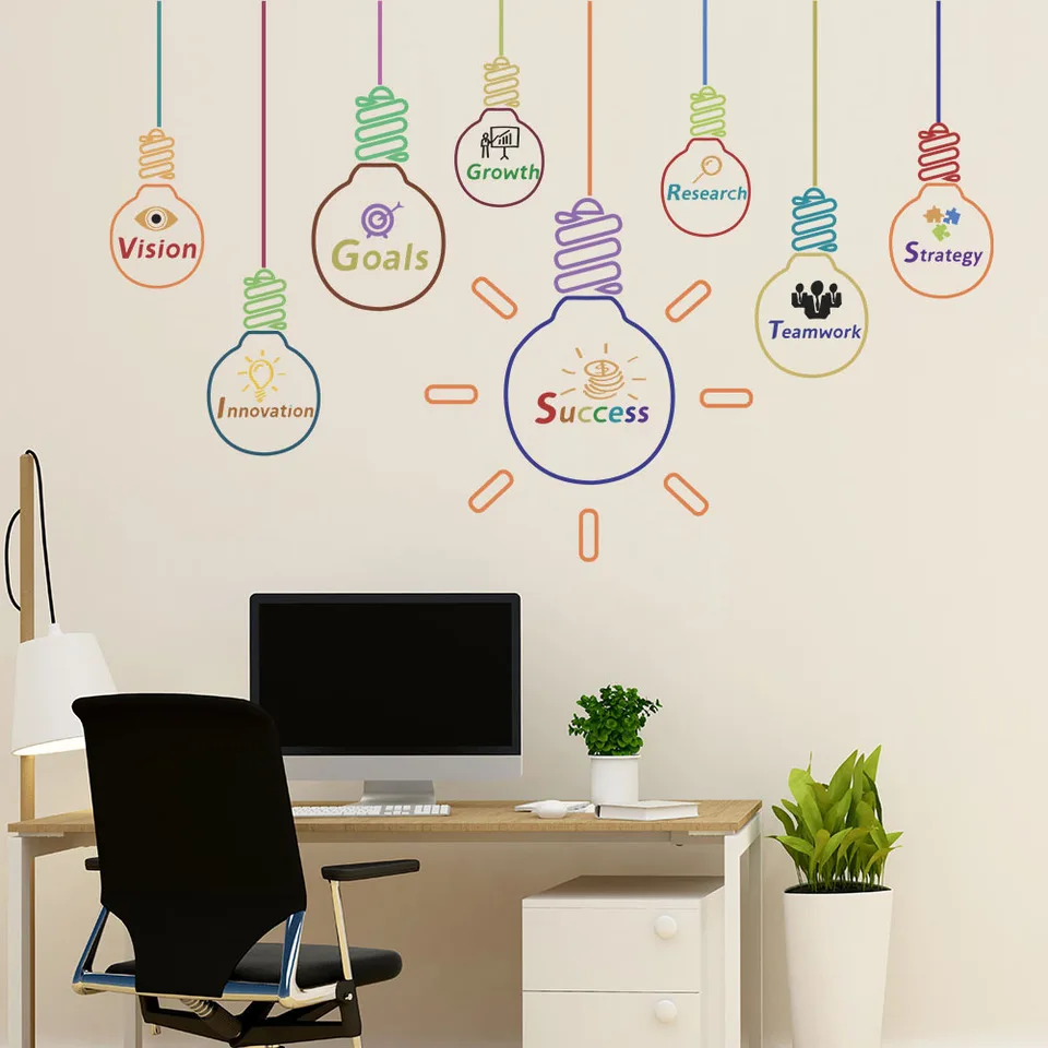 Colorful Letter Simulation Pendant Light Wall Stickers Are Interesting Home Decorations Used For Living Room And Bedroom