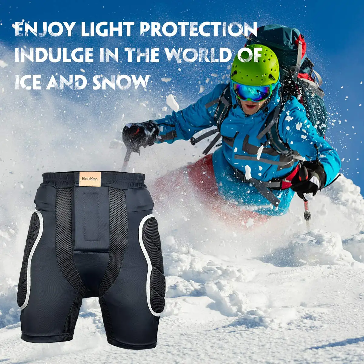 Benken EVA Padded Shorts Ski Protection Drop-resistance Outdoor Sport Impact Protection Equipment for Skateboarding Skiing