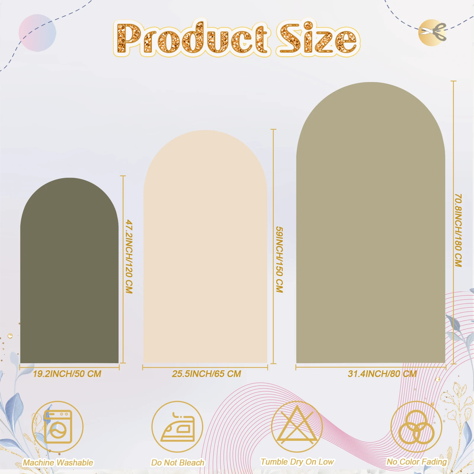 Double Side Arch Backdrop Cover Wedding Birthday Party Baby Shower Stand Decor Colorful Photography Backgroud Stand for Supplies