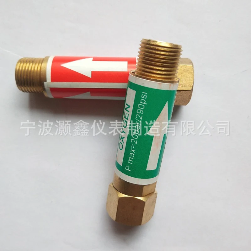 G3/8 All-Copper Cutter Gun Reducer Flashback Arrestor Oxygen Meter Acetylene Meter Flashback Device Backfire Preventer M16X1.5