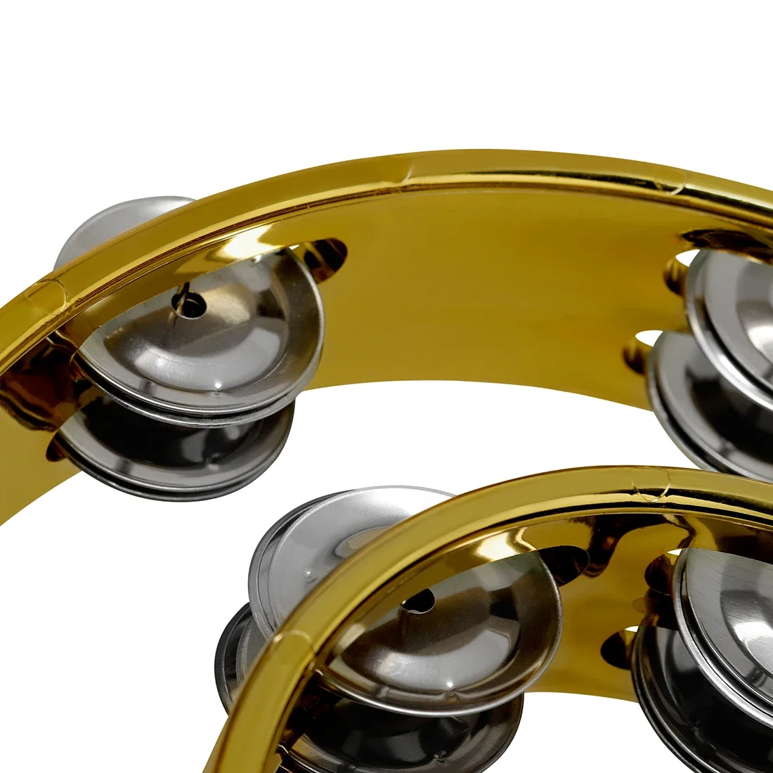IRIN Tambourines Double Hand Rattle Electroplated KTV Hand Bell Semi-Circular Gold Silver Color Orff Percussion Instruments