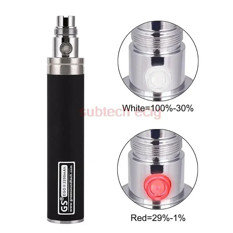 Ego II-vaporizador con batería para cigarrillo electrónico, vaporizador GS de 3200mah /2200mah, atomizador de rosca 510 actualizado, 5 unidades