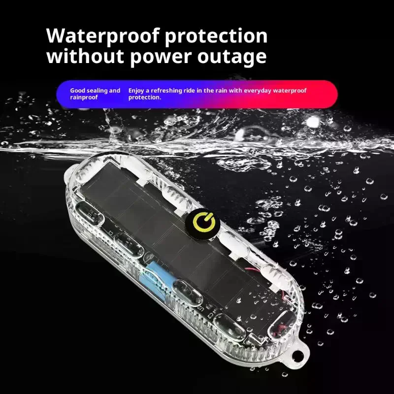 Car Solar Charging-free Anti-rear Collision And Explosion-proof Safety Light Motorcycle Brake Tail Light Modified Flash Light