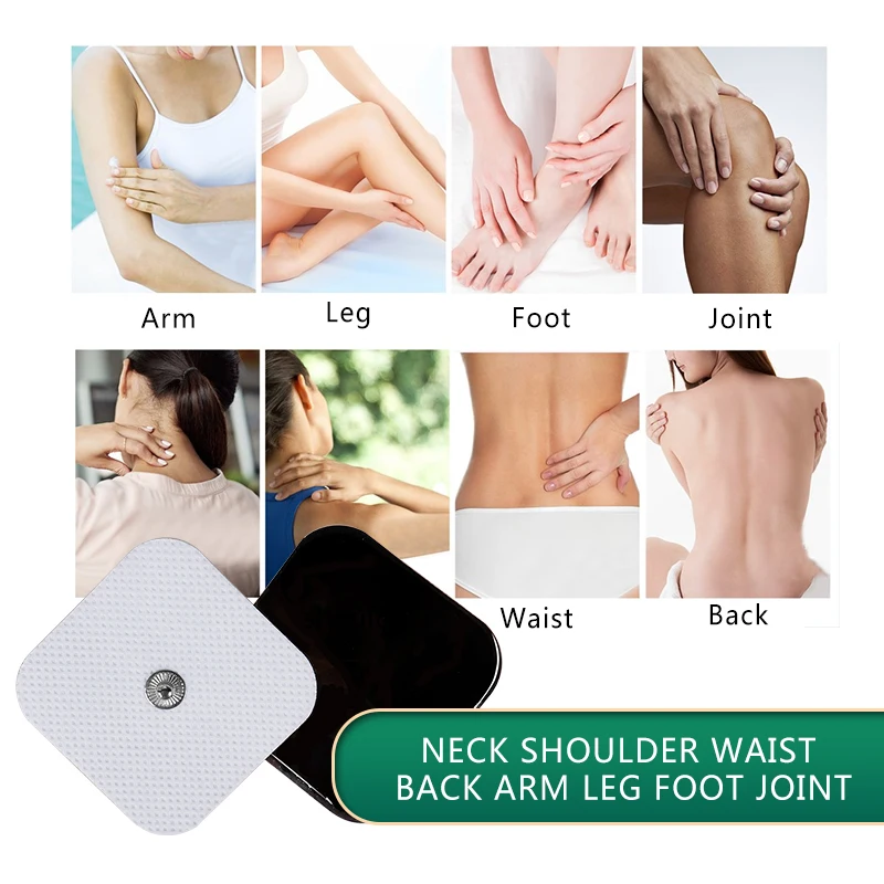 Patch de gel d'électrodes pour masseur de physiothérapie TENS Pulse, 100 pièces, tampons, amincissant, nerf, EMS, stimulateur musculaire, autocollants