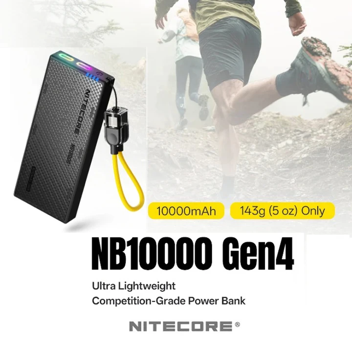 NITECORE NB10000 Gen4 Power Bank de Fibra de Carbono 10000mAh