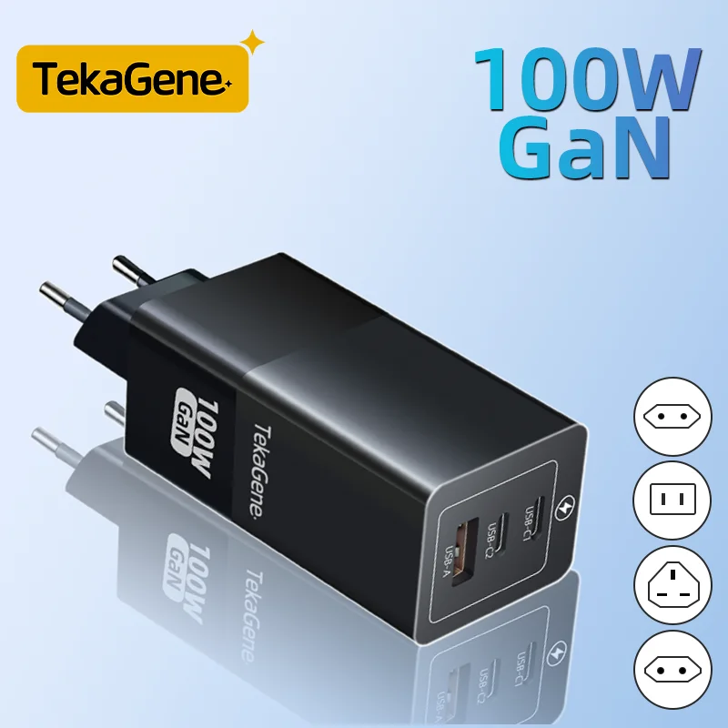 GaN Charger 100W USB Type C PD Fast Charger with Quick Charge 4.0 3.0 USB Phone Charger For MacBook Laptop Samsung Xiaomi