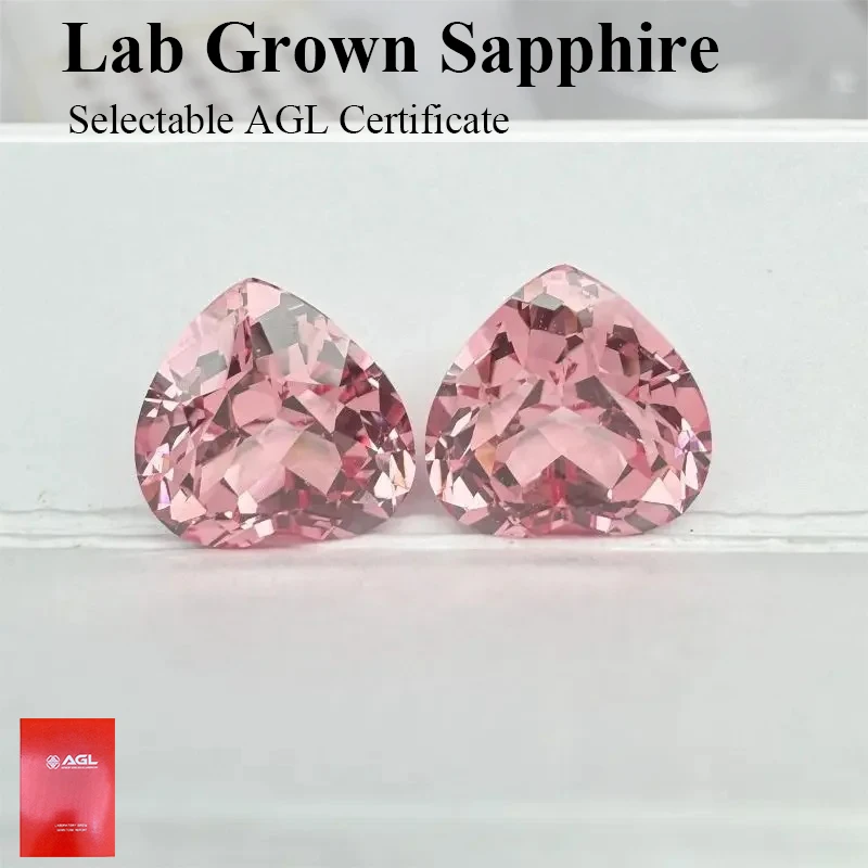 

Выполненный в лаборатории сапфир восход солнца розового цвета в форме сердца, высококачественная бусина из драгоценных камней для изготовления ювелирных изделий своими руками, материал на выбор, сертификат