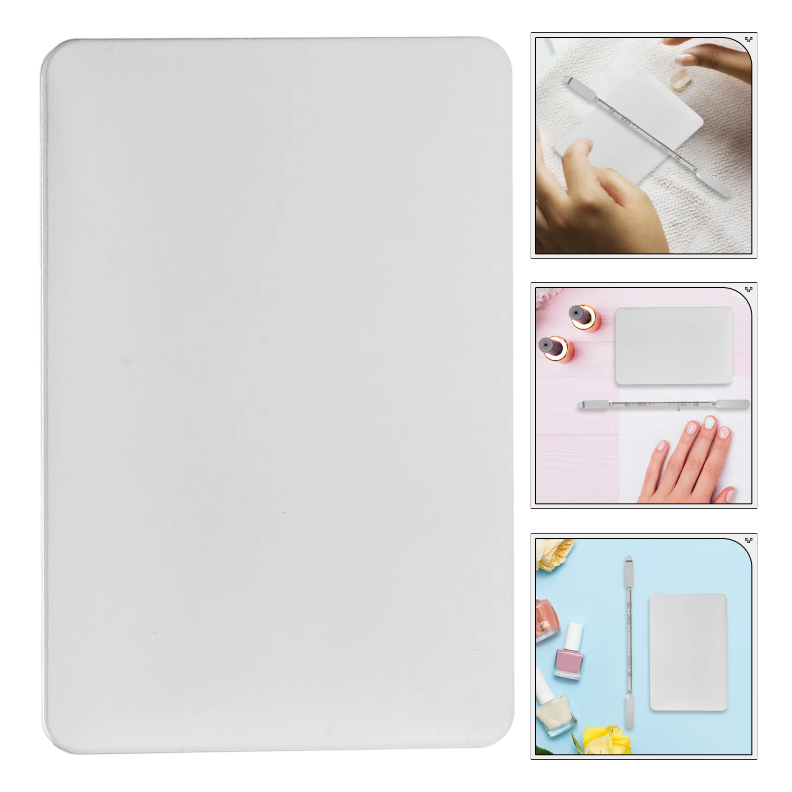 

Nail Palette Paint Makeup Accessories Stainless Steel Mixing Spatula Pallete Metal Tray Foundation