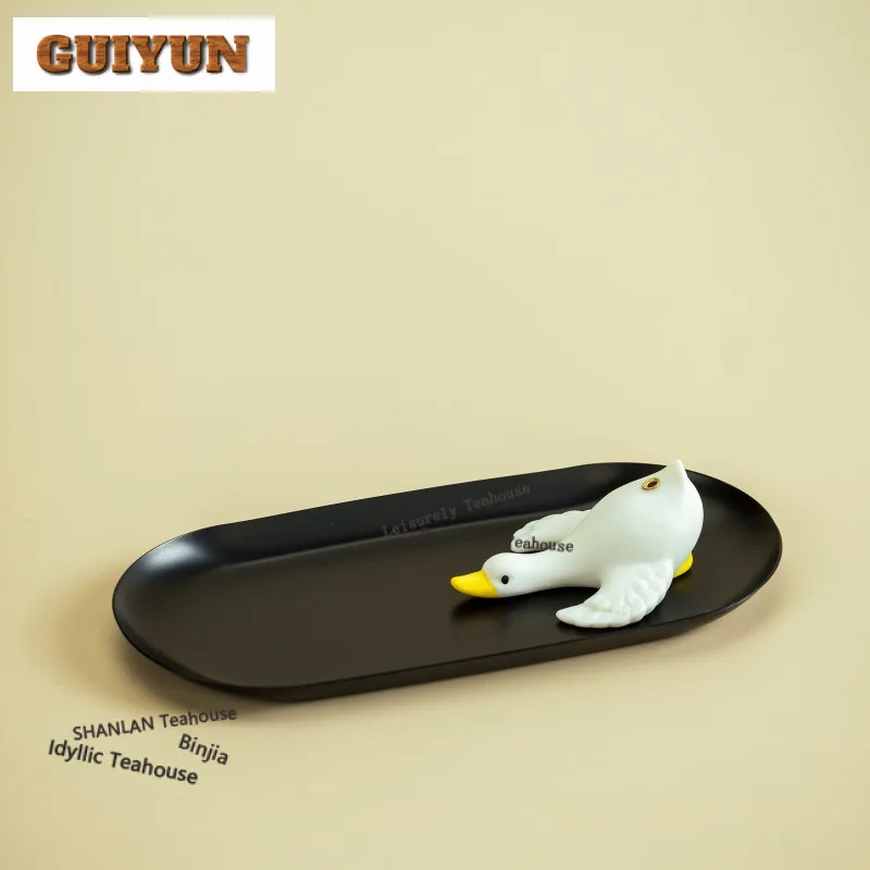 Ceramic Lying Flat Duck Incense Holder Incense Smoke Waterfall Incense Burners Consecrate Censer Teaset Accessories Ornaments