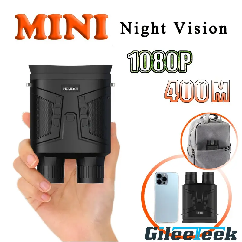 MINI80 Goggles Night Vision Binoculars 1080P 3.0 Display 5X Optical Zoom 6X Digital Zoom IR Camera for Hunting Surveillance