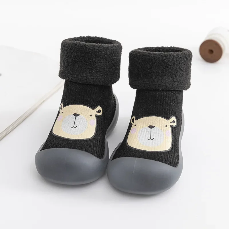 High-top Shoes and Socks Autumn and Winter Thickened and Padded Baby Baby Children Non-slip Floor Socks Foot Doll Toddler Shoes