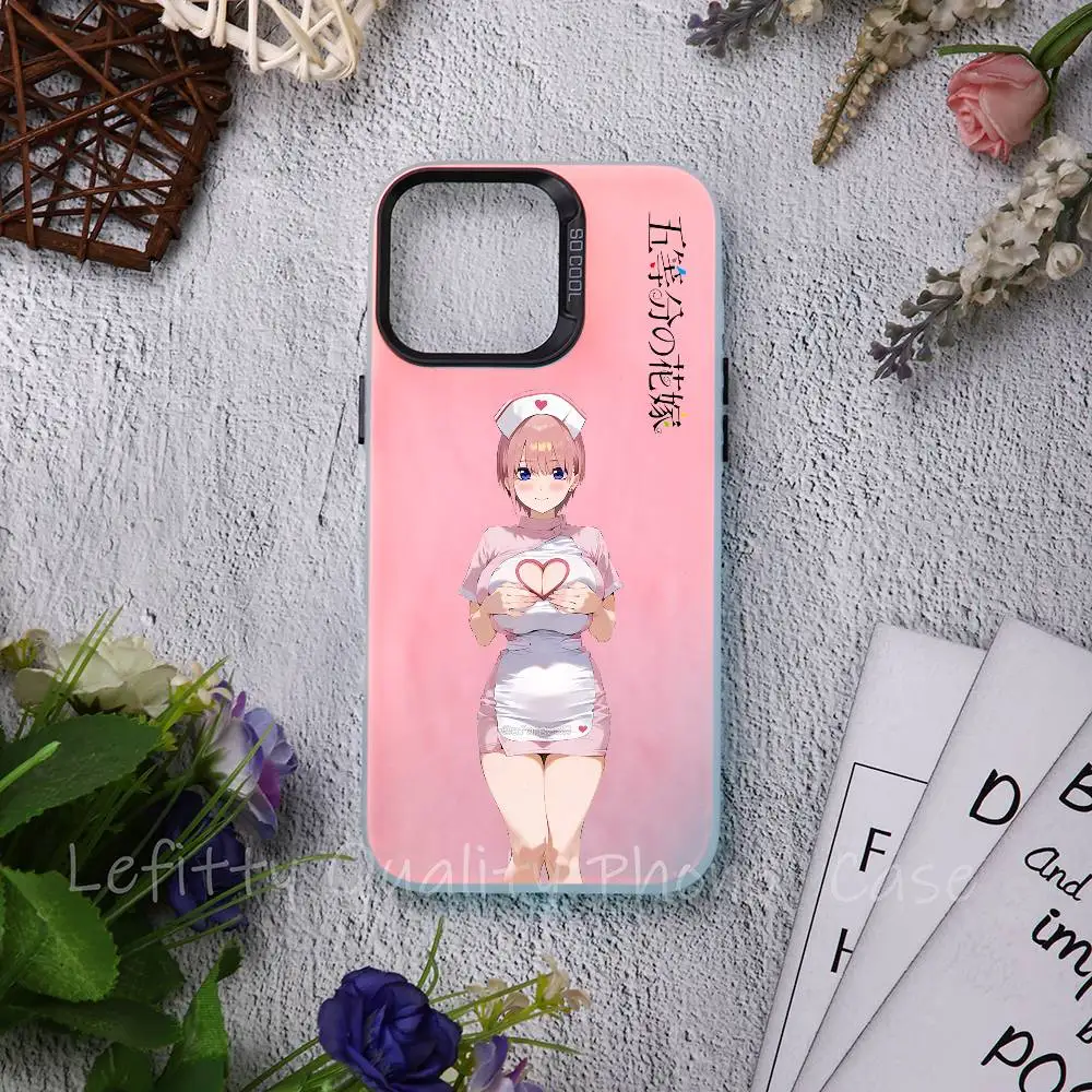 Q-quintessential Quintuplets جراب هاتف آيفون 16 15 14 13 12 11 برو ماكس ماتي أورورا متعدد الألوان الليزر التدرج Funda #6