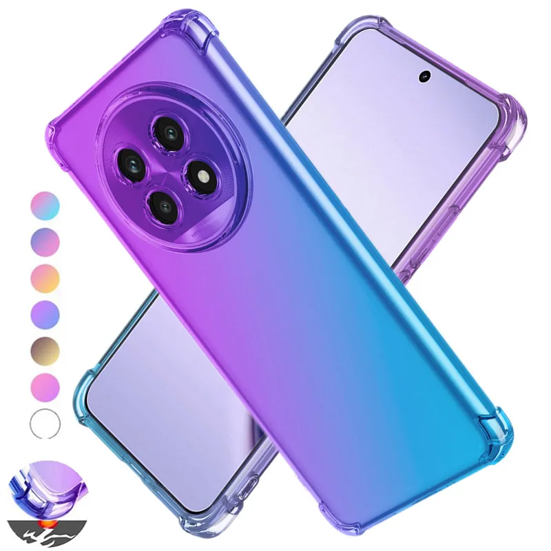 Four-corners Shockproof Gradient TPU Case for Realme 13 Pro+ 5G 12 Pro Plus Protective Cover Fundas Coque Capa