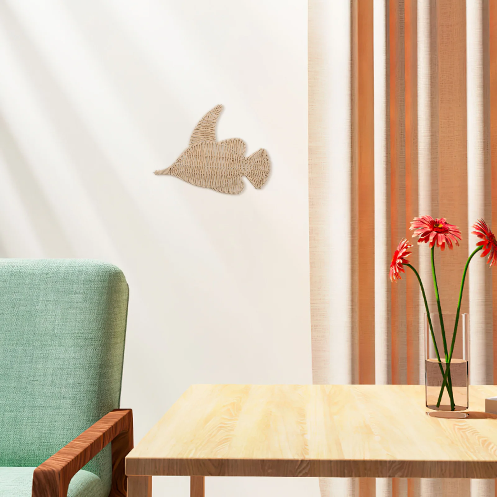 

Tropical Fish Wall Decor Hand Woven Faux Rattan Sculpture Coastal Ocean Theme Wall Art For Bathroom Bedroom Living Room Seaside