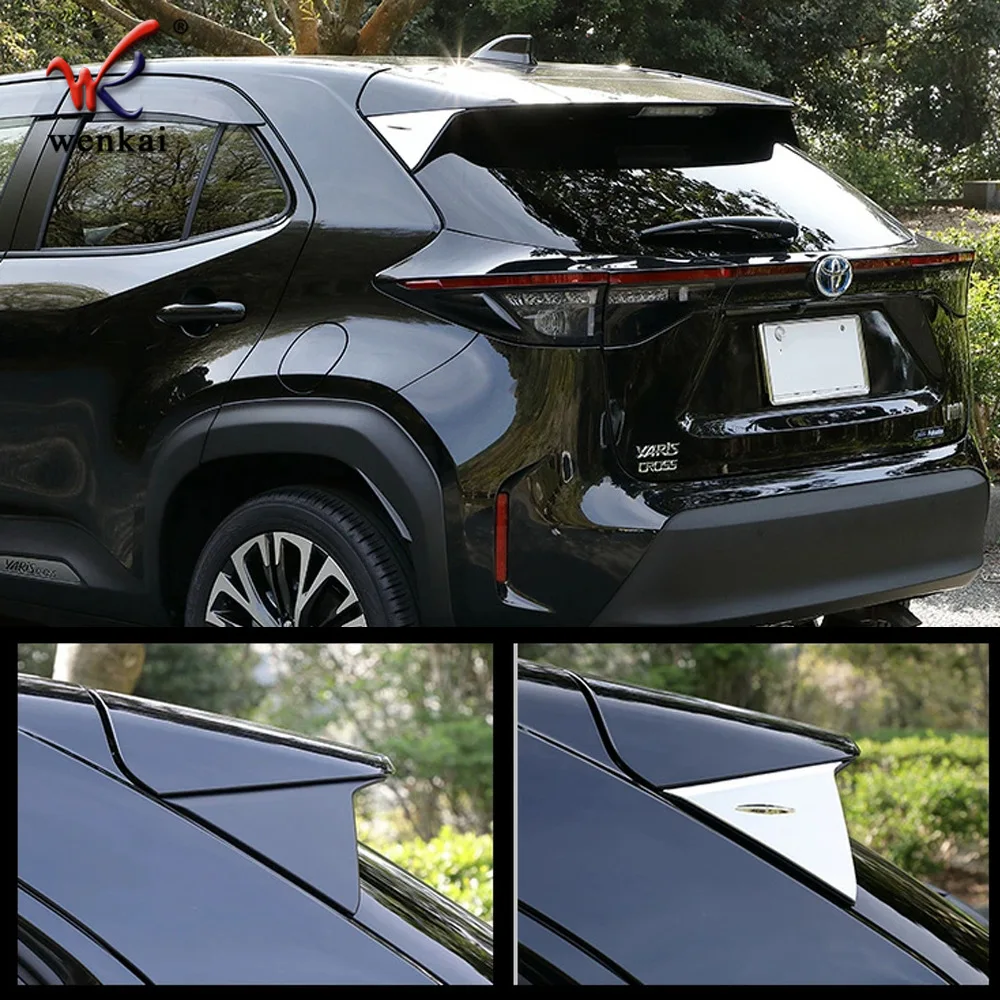 

Для Toyota Yaris Cross 2020 2021 автомобильный Хром ABS внешний спойлер для заднего стекла треугольная крышка отделка