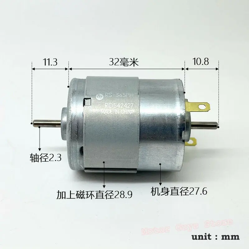 MABUCHI RS-365PH-13205 Mini DC Engine DC 12V-30V 24V 8200RPM Dual 2.3mm Shaft Micro Carbon Brush Electric Motor 5-Pole Rotor