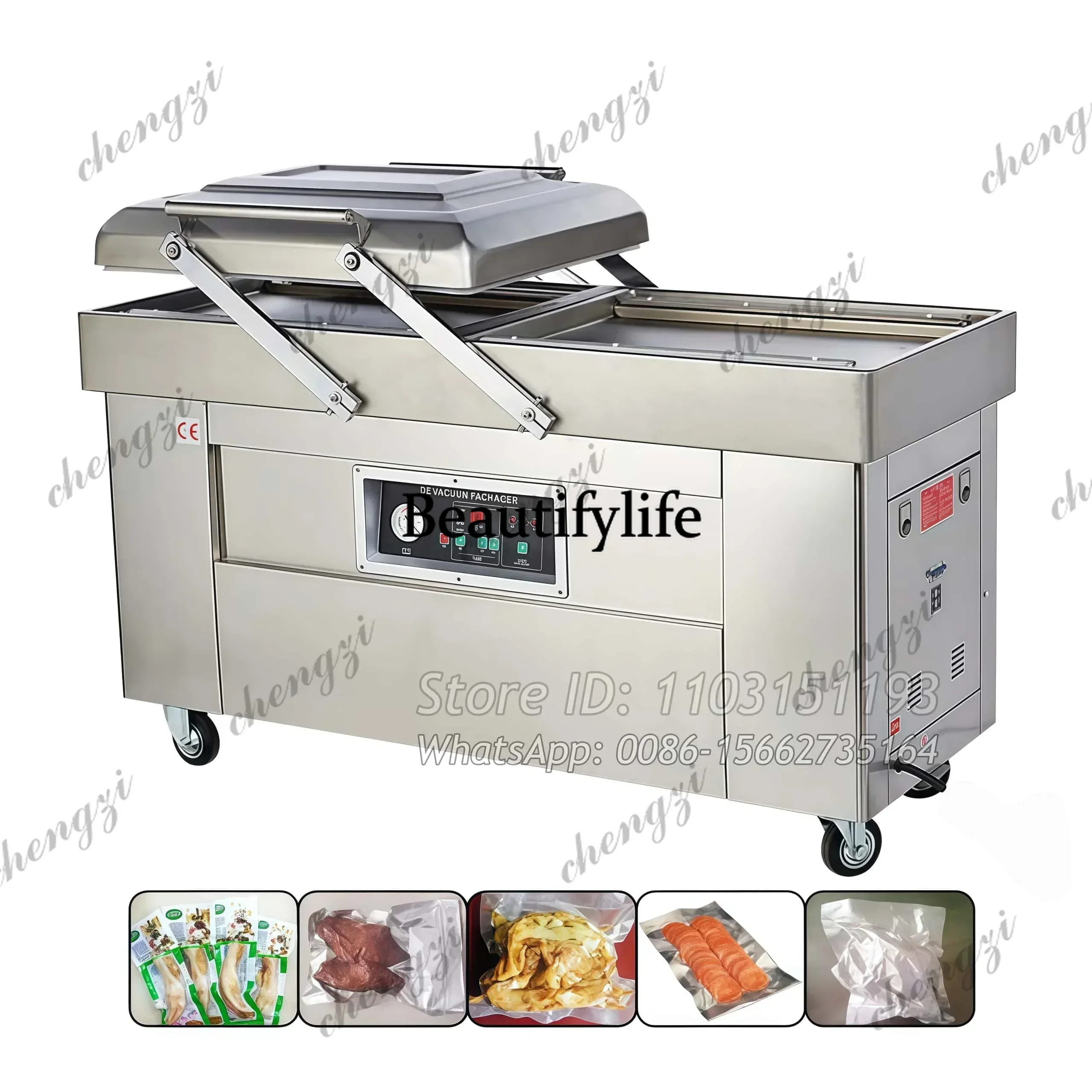 Commercial Electric Chicken Silage Bag Food Saver Storage Vacuum Sealer Machine Semi-Automatic Packing 400 Model Double Chamber