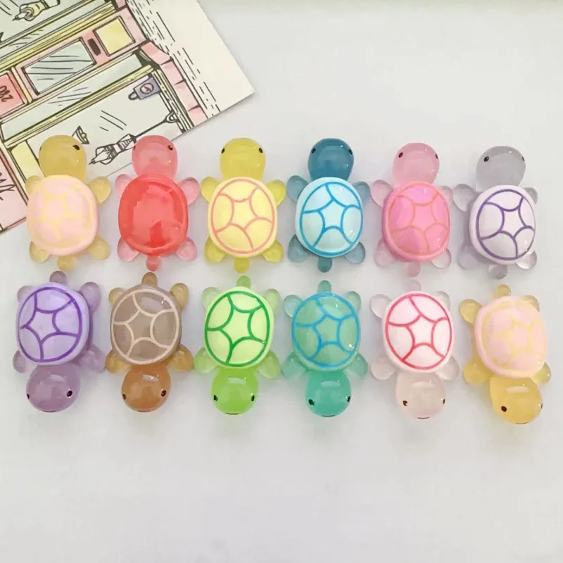 50 قطعة الحلي السلحفاة الصغيرة المضيئة اللطيفة المتوهجة في الظلام المنمنمات السلاحف المشهد الصغير الاطفال اللعب ديكور المنزل هدية #6
