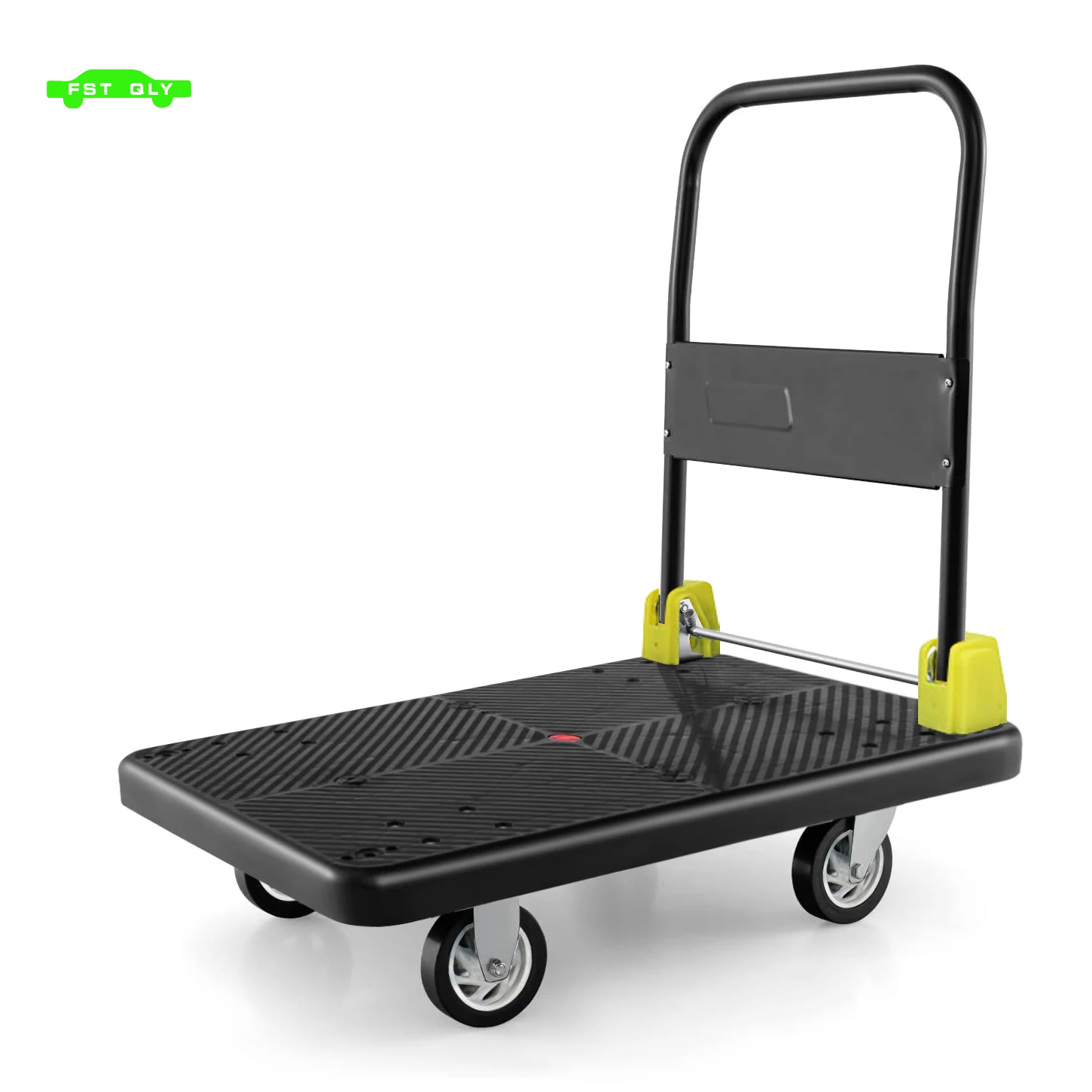 660 lbs. Capacity Platform Cart Heavy-Duty Dolly Folding Foldable Moving Warehouse Push Hand Truck in Black