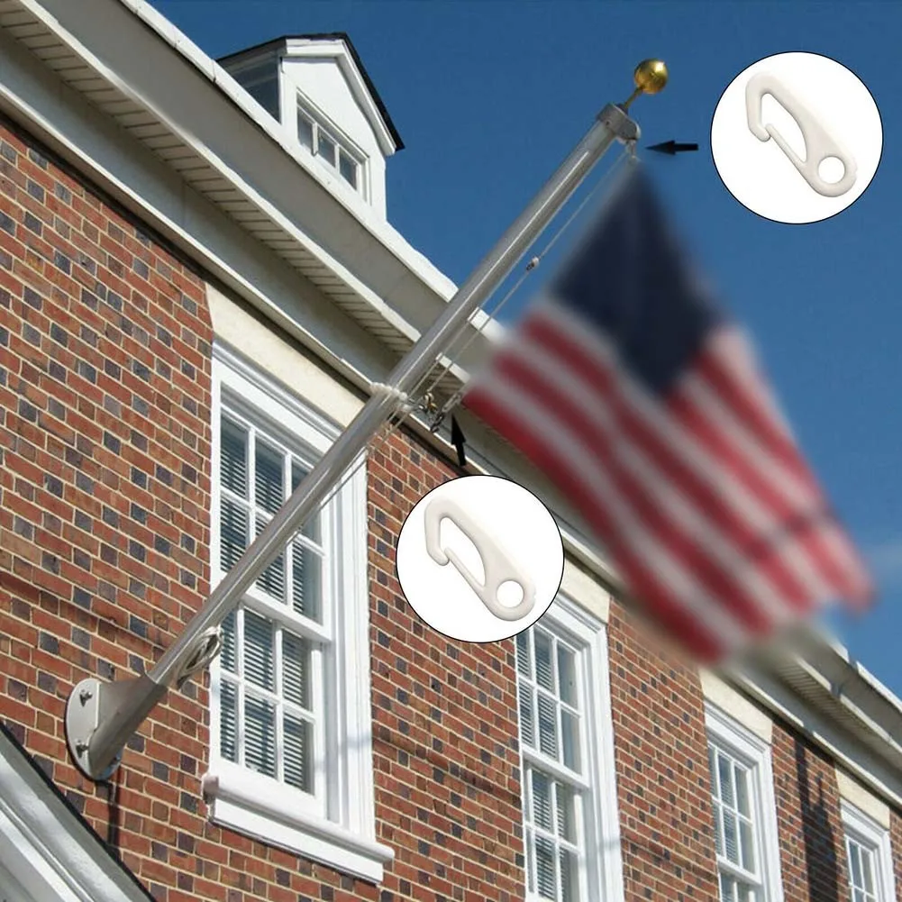 Tool Snap Hook Clips Water Resistant Flagpole Accessories Attachment Heavy Duty Nti-UV Replace Replacement New