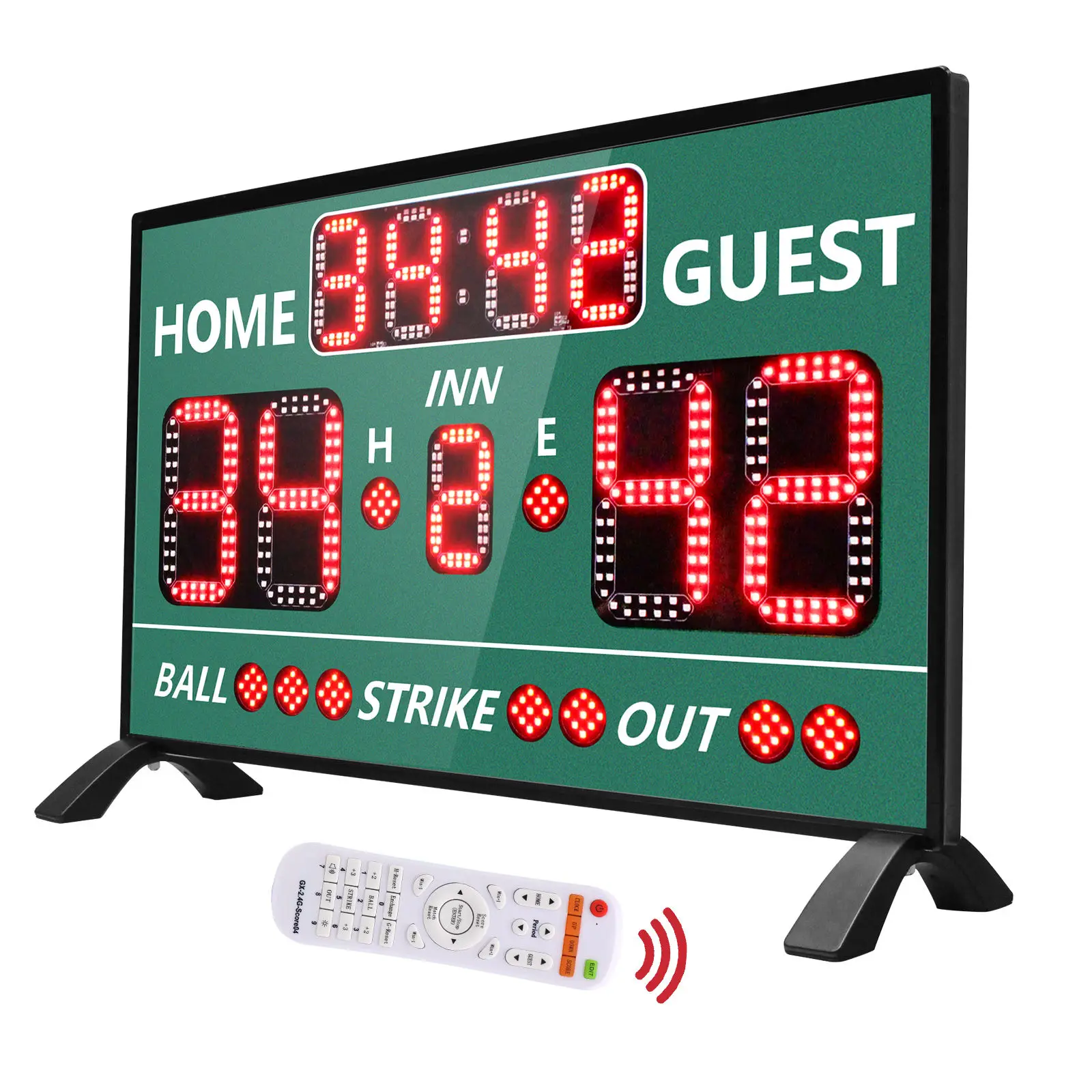 Daily Training Baseball Digital Scoreboard with Remote, LED Electronic Softball Score Board with Game Time Inning Display