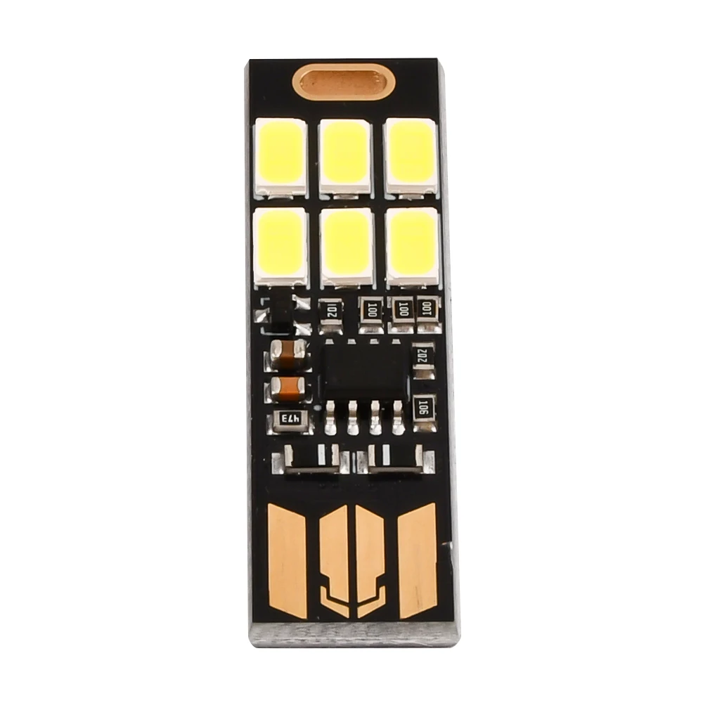 LED Circuit Boards USB Light Keychain Super Bright 6 LEDs Mini USB Light Lamp with Smart Touch Electrodeless Dimming Switch