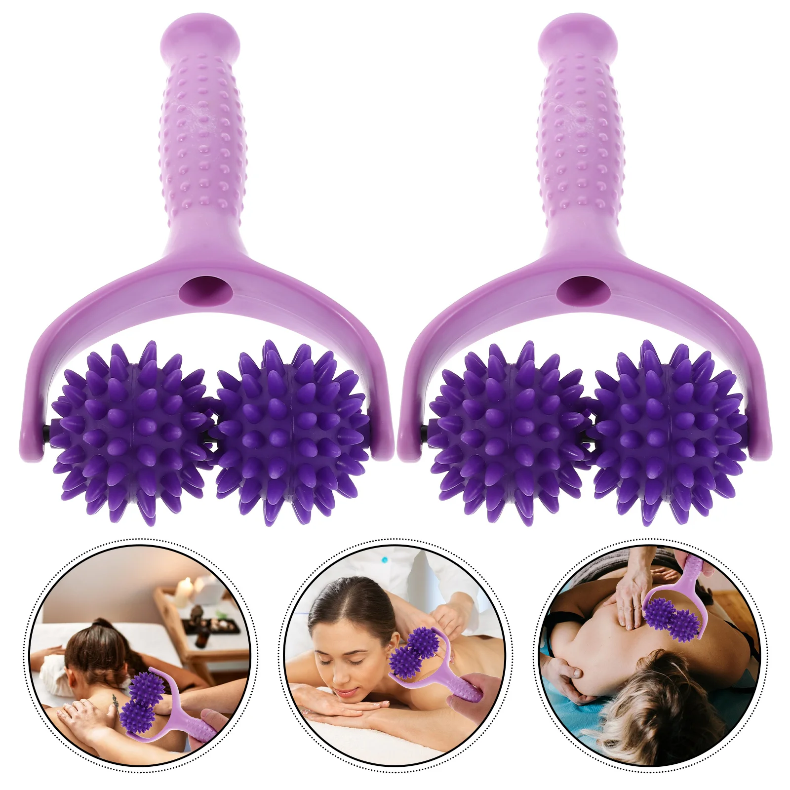 

2Pcs Y-Shaped Handheld Spiky Massage Roller Muscle Stick for Shoulder Neck Back Pain Relief and Fitness Recovery