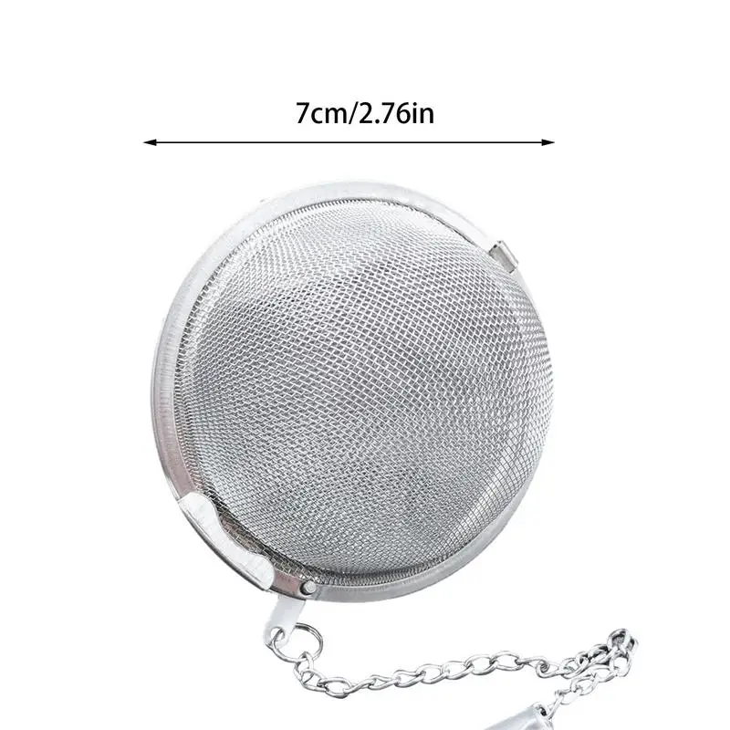 Stainless Steel Mesh Strainer With Chain SpiceTea Ball Infuser Tea Leak Home Soup Pot Sauces Marinade Seasoning Filter Ball