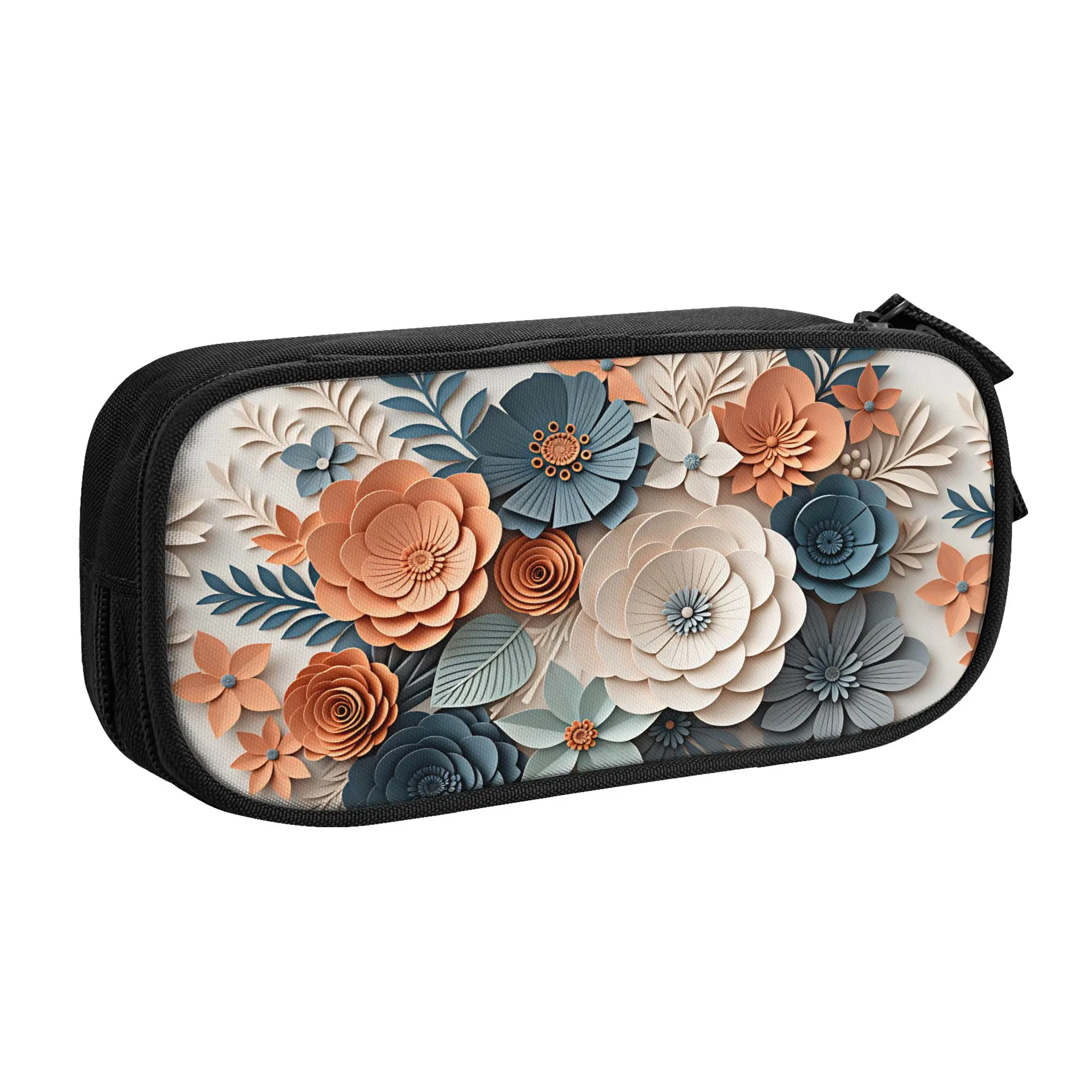 Cute Luxury High 3D Floral Pencil Case for Girls Boys Big Capacity Fashion Trend 3D Flowers Pencil Pouch Stationery