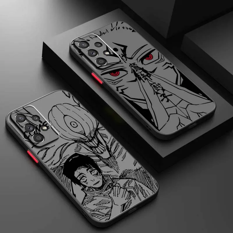 Jujutsu Kaisen Luxury Comics For Samsung A56 A42 A36 A34 A33 A32 A23 A16 A26 A07 Note 20 5G Frosted Translucent Phone Case