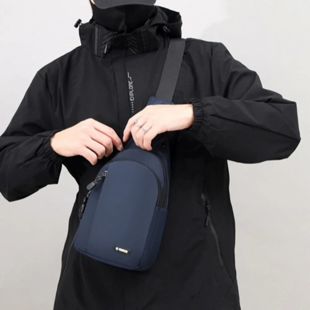 

Waterproof Men Crossbody Bag Large Capacity with Headphone Jack Men Chest Bag Phone Pouch Messenger Bag Chest Pack Fitting