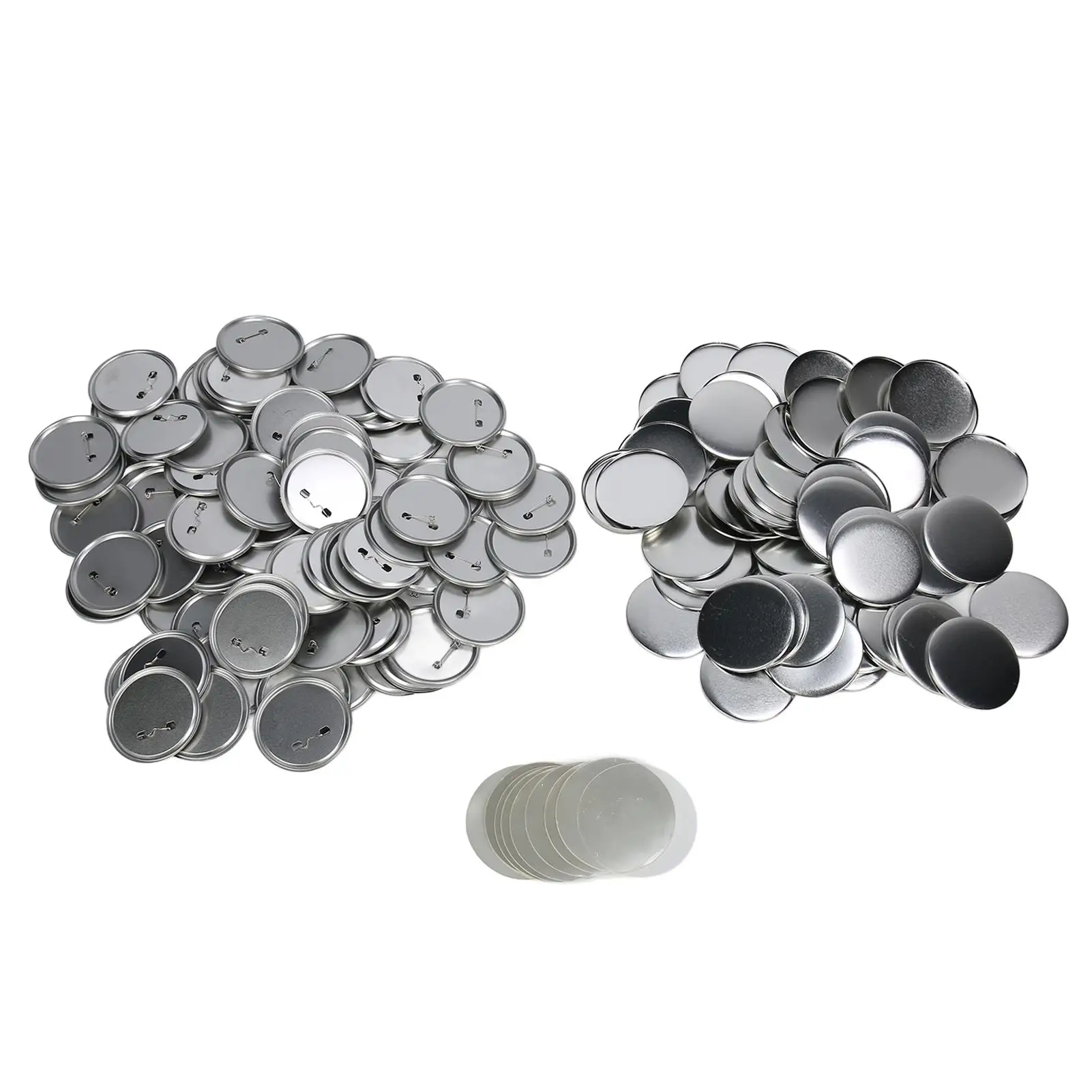 100 Sets Round Blank Pin Back Buttons - Small Glossy DIY  Parts for home Crafting & Rust Prevention