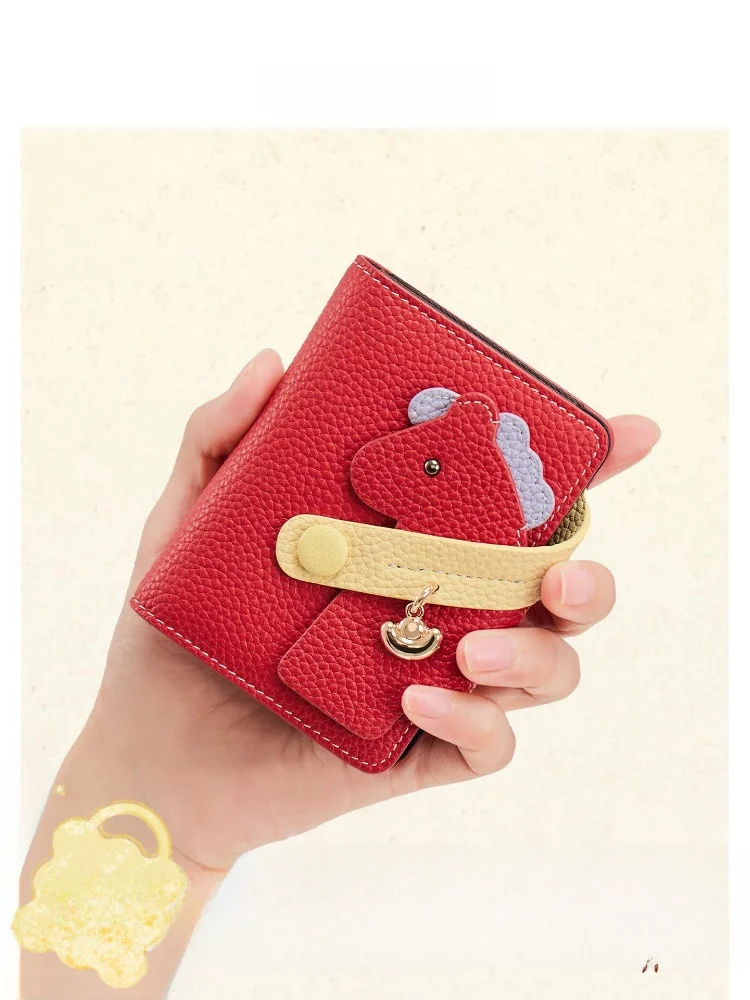 toutou-birthday-gift-leather-wallet-women's-long-wallet-card-storage-wallet-children's-coin-purse-cartoon-style-horizontal