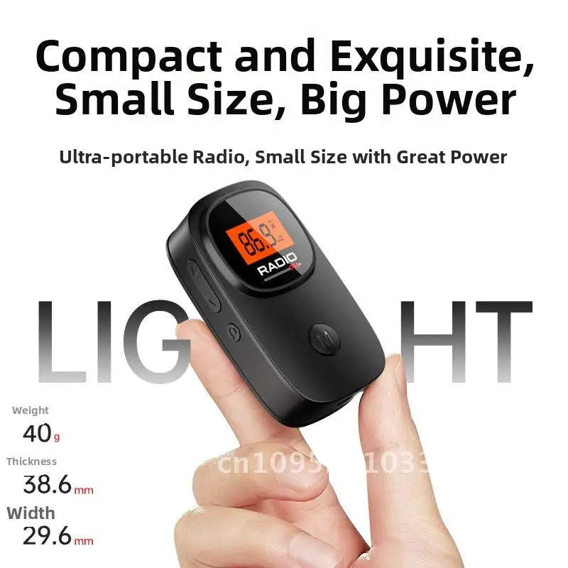 Mini Radio Pocket Small Portable FM with Clip for the Elderly Digital Display Automatic Search Radio