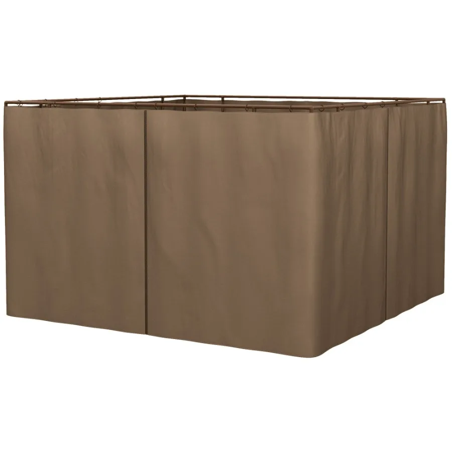 

9.84' x 9.84' Universal Gazebo Sidewall Set with 4 Panel 40 Hook CRing Included for Pergolas Cabanas Brown