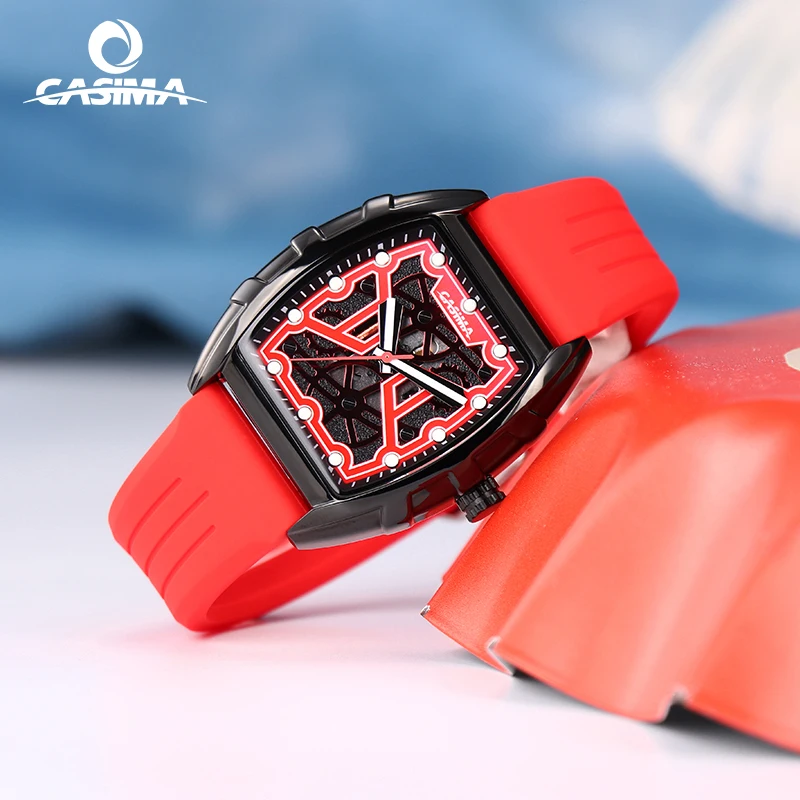 ساعات رياضية بحزام سيليكون من CASIMA، ساعات للطلاب، ساعات للأزواج، حركة كوارتز، مقاومة للماء، موديل CS2159-1042